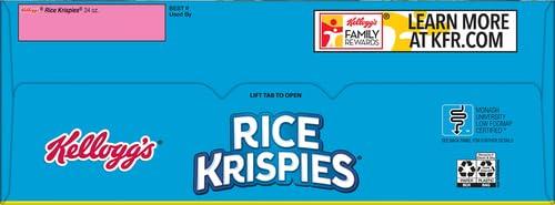 Kellogg's Rice Krispies Cold Breakfast Cereal, 8 Vitamins and Minerals, Rice Krispies Treats, Giant Size, Original, 24oz Box (1 Box) - Image 4