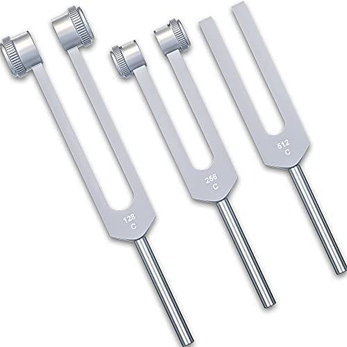 SURGICAL ONLINE Aluminum Sensory Tuning Forks C 128, C 256, C 512, Diagnostic Instruments 3 Pcs