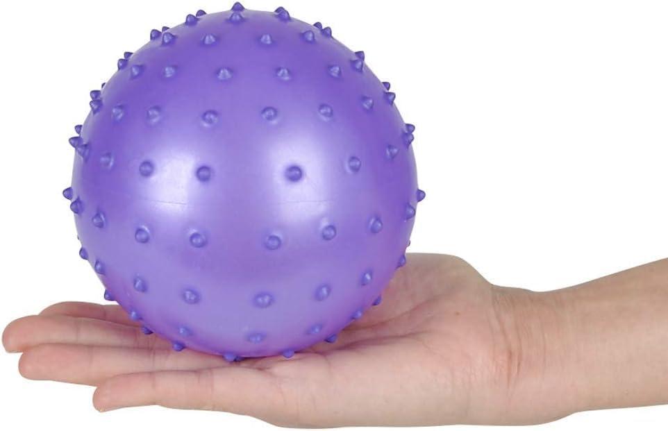 Bedwina Knobby Balls - (Pack of 6) Bulk 7 Inch Sensory Balls and Spiky Massage Stress Balls for Toddlers, with Pump, Fun Bouncy Toddler Balls for Kids Party Favors, Stocking Stuffers - Image 5