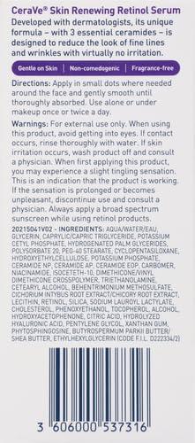 CeraVe Anti Aging Retinol Serum For Face, Encapsulated Retinol With Hyaluronic Acid, Niacinamide & Ceramides, Smooths Wrinkles & Fine Lines, Gentle Skin Brightening Serum, Fragrance Free, 1 Oz - Image 2