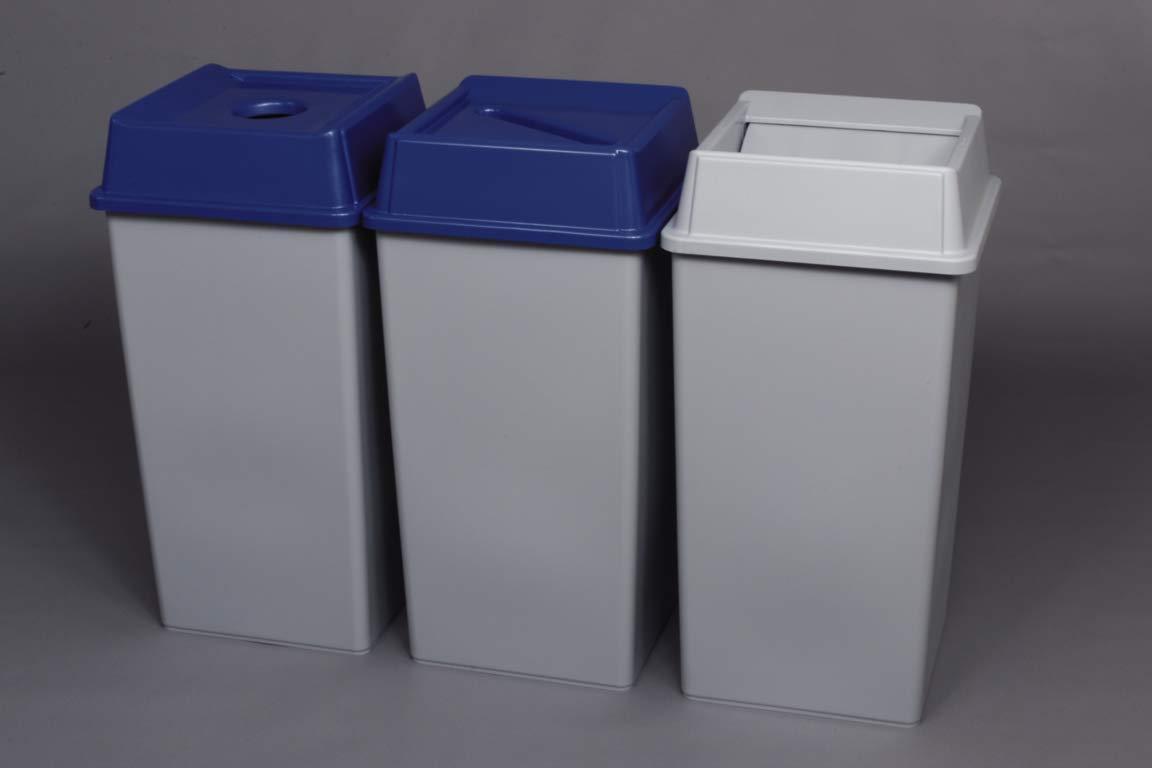 Rubbermaid Commercial Products Untouchable 35 Gal Square Trash Container, Gray, for Offices/Mailrooms/Classrooms/Areas of High Waste Generation - Image 3