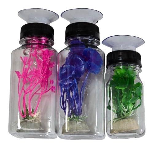 Aquarium Decor Plastic Plants Suction Cups 2 Large 1 Medium Bottles Turtles Pets Platforms Earrings Handmade