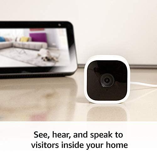 Blink Mini - Compact indoor plug-in smart security camera, 1080p HD video, night vision, motion detection, two-way audio, easy set up, Works with Alexa – 2 cameras (White) - Image 2