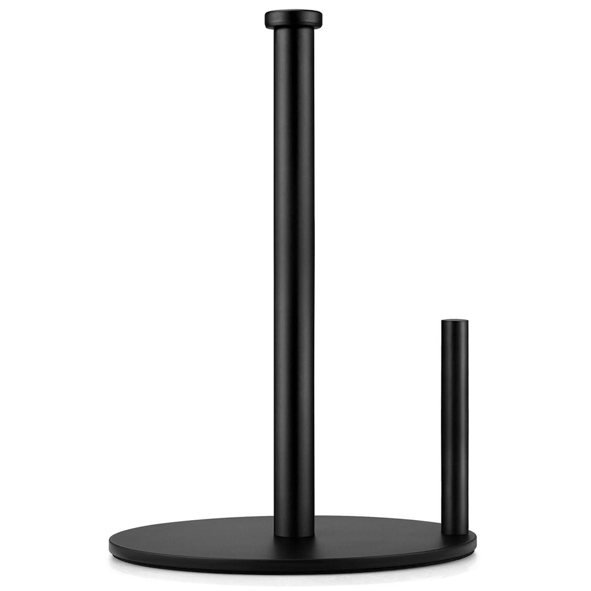 Black Paper Towel Holder, Countertop Paper Towel Holder, Steady Paper Roll Holder, Weighted Paper Towel Stand for Kitchen Bathroom