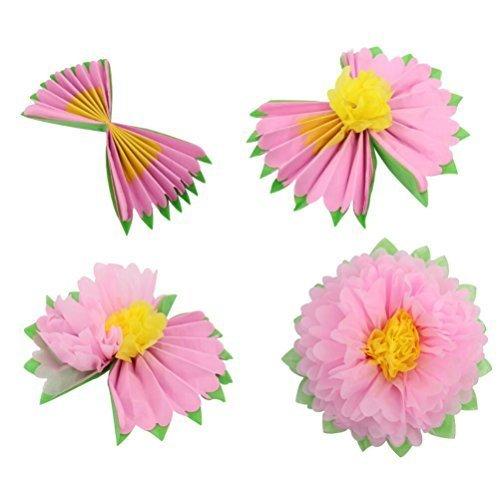 Mybbshower Colorful Fiesta Paper Flowers (9''-7'' Assorted) Set of 10 Outdoor Decoration Kids Birthday Carnival Rainbow Theme Party Backdrop Photo Booth Wall Decor - Image 6