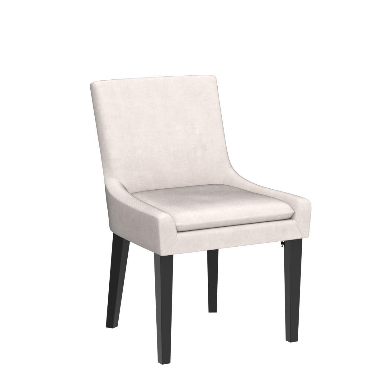COLAMY Modern Dining Chairs Set of 6, Upholstered Corduroy Accent Side Leisure Chairs with Mid Back and Wood Legs for Living Room/Dining Room-Beige - Image 5