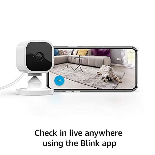Blink Mini - Compact indoor plug-in smart security camera, 1080p HD video, night vision, motion detection, two-way audio, easy set up, Works with Alexa – 2 cameras (White) - Image 3