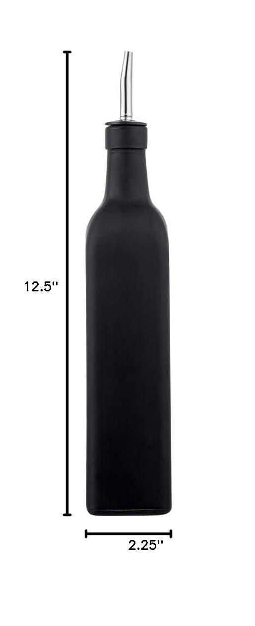 Restaurantware RW Base 16.9 Ounce Olive Oil Dispenser 1 Kitchen Oil Dispenser Bottle - With Stainless Steel Pourer Non-Leaking Black Glass Olive Oil Pourer For Cooking Or Salad Dressings - Image 3