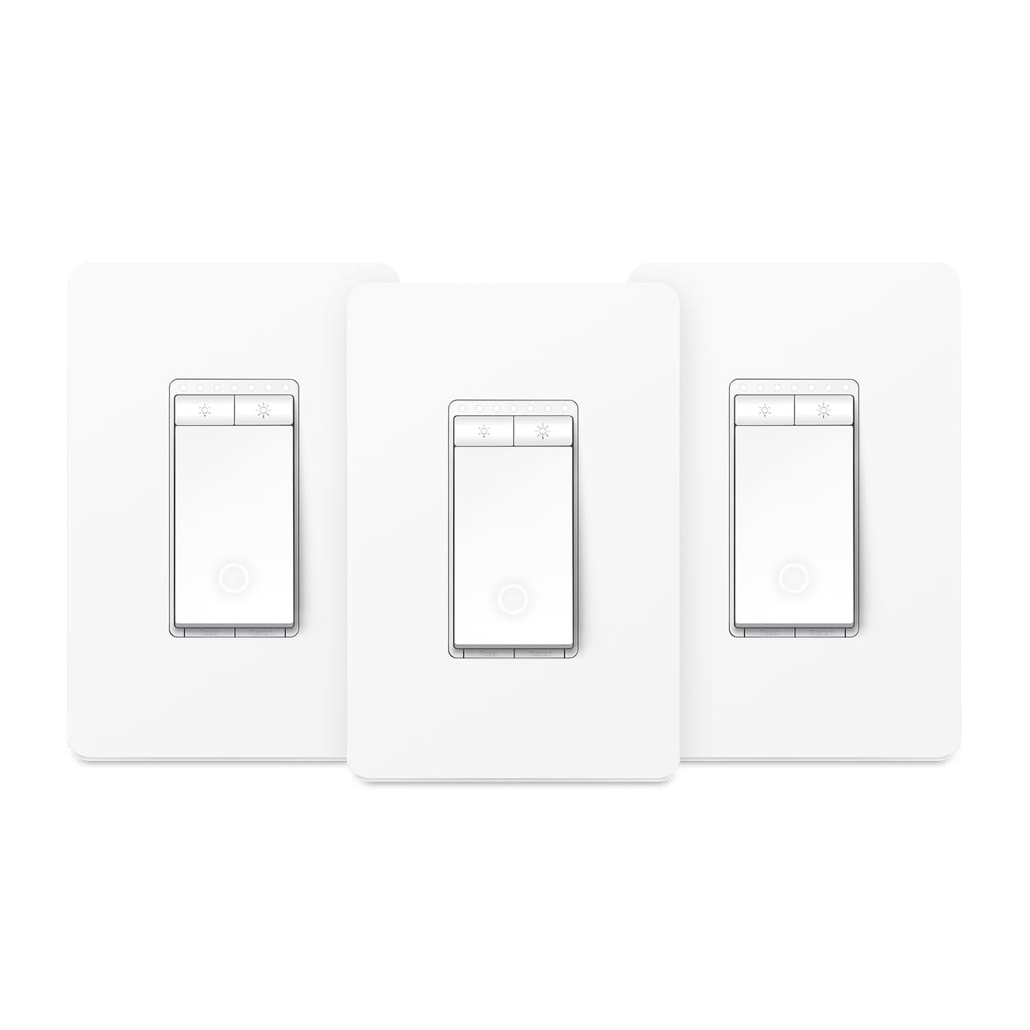 Kasa Smart Dimmer Switch HS220P3, Single Pole, Needs Neutral Wire, 2.4GHz Wi-Fi Light Switch Works with Alexa and Google Home, UL Certified,, No Hub Required, 3-Pack