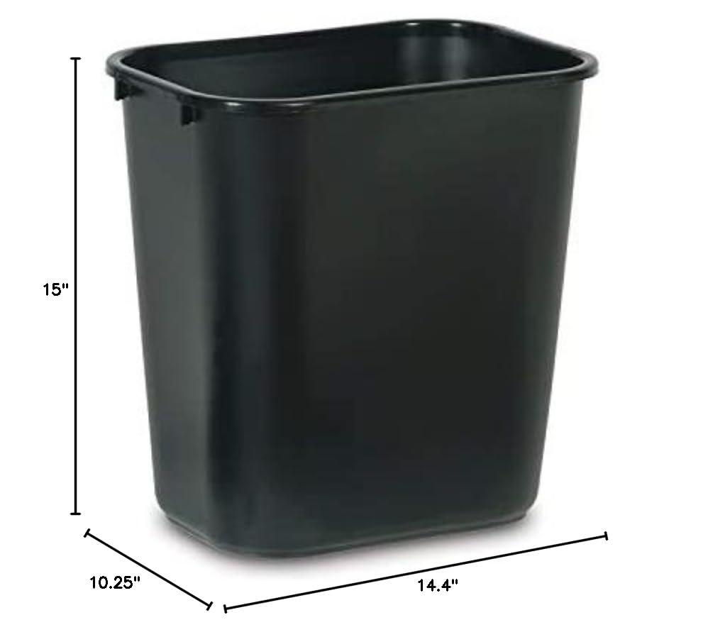Rubbermaid Commercial Products Wastebasket/Trash Can, 7-Gallon/28-Quart, Black, Plastic, for Bedroom/Bathroom/Office, Fits Under Desk/Sink/Cabinet, Pack of 4 - Image 6