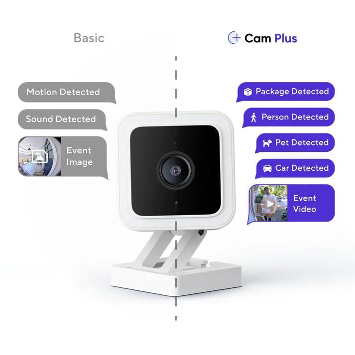 WyzeCam Cam V3 with 3-Months Cam Plus Cloud Storage Indoor Outdoor Plug-in Smart Security Camera, AI Motion Detection, WiFi Home Surveillance Camera, IR Color Night Vision, Siren Alarm, 2-Way Talk - Image 2
