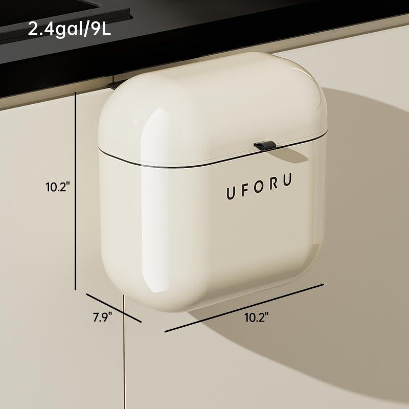 UFORU 2.4gal/9L Compost Bin Kitchen for Counter Top or Under Sink, Plastic Hanging Trash Can with Lid, Wall Mounted Garbage Can for Bathroom, Office, RV - Image 7