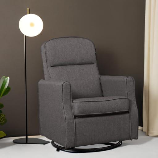 Delta Children Blair Slim Nursery Glider Swivel Rocker Chair, Charcoal - Image 6