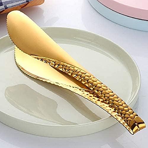 2 Pack 8 Inch Gold Salad Tongs Serving Tongs 8 Inch Stainless Steel Cooking Utensils Non-slip & Easy Grip Metal Tongs Small Tongs for Serving Appetizers Buffet Dessert Table - Image 2