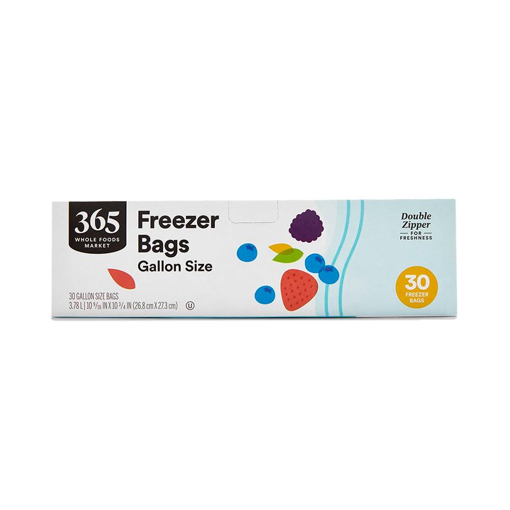 365 by Whole Foods Market, Gallon Size Freezer Bags, Double Zipper, 30 Count