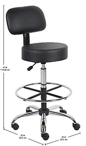 Boss Office Products Medical Stool, Black - Image 3