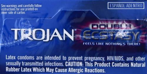 Trojan Double Ecstasy Lubricated Condoms - 10 Count - Image 21