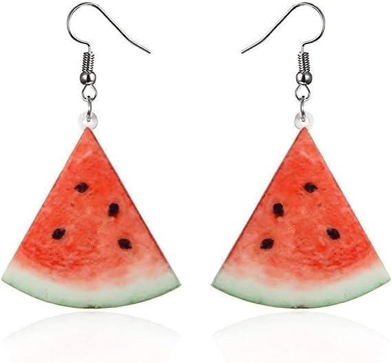 A Pair of Red Watermelons Fashion Creative Acrylic Fruit Earrings Trendy Realistic Food Dangle Earring Women Fun Coconut Watermelon Multicolor for Women Gift Jewelry,Clothing, Shoes and Jewelry - Image 9