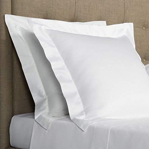 Euro Sham Covers 26x26 Set Of 2 White 600 Thread Count 100% Egyptian Cotton Pack Of 2 Euro 26x26 Pillow Covers Cushion Cover Cases Soft Skin Friendly European Size Decorative Square Pillow Shams - Image 3