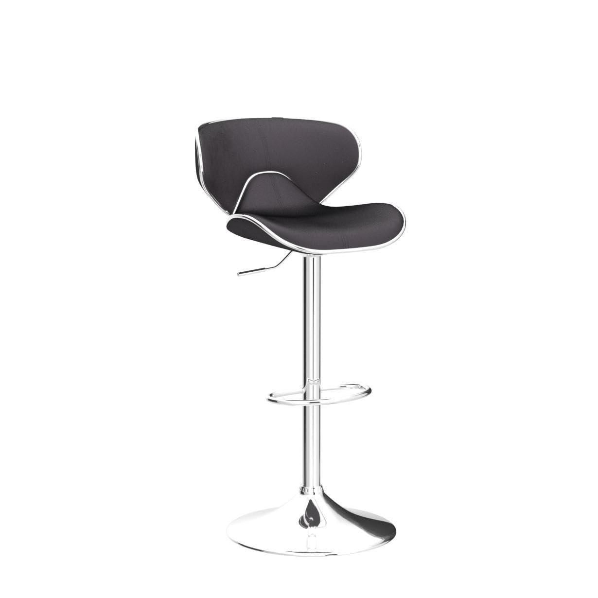 Roundhill Furniture Masaccio Velvet Upholstered Adjustable Swivel Barstool, Set of 2, Gray - Image 5