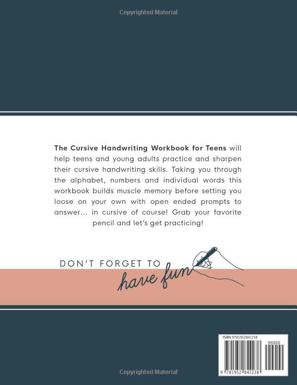 The Cursive Handwriting Workbook for Teens: Learn the Art of Penmanship in this Cursive Writing Practice book with Motivational Quotes and Activities for Young Adults and Teenagers - Image 2