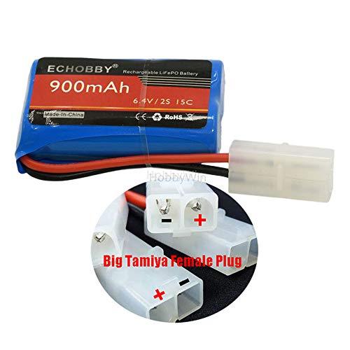 ECHOBBY 6.4V 2S 900mAh Life Battery KET2P Female Plug P-to-R for RC Model Buggy Car Truck Speed Boat - Image 2