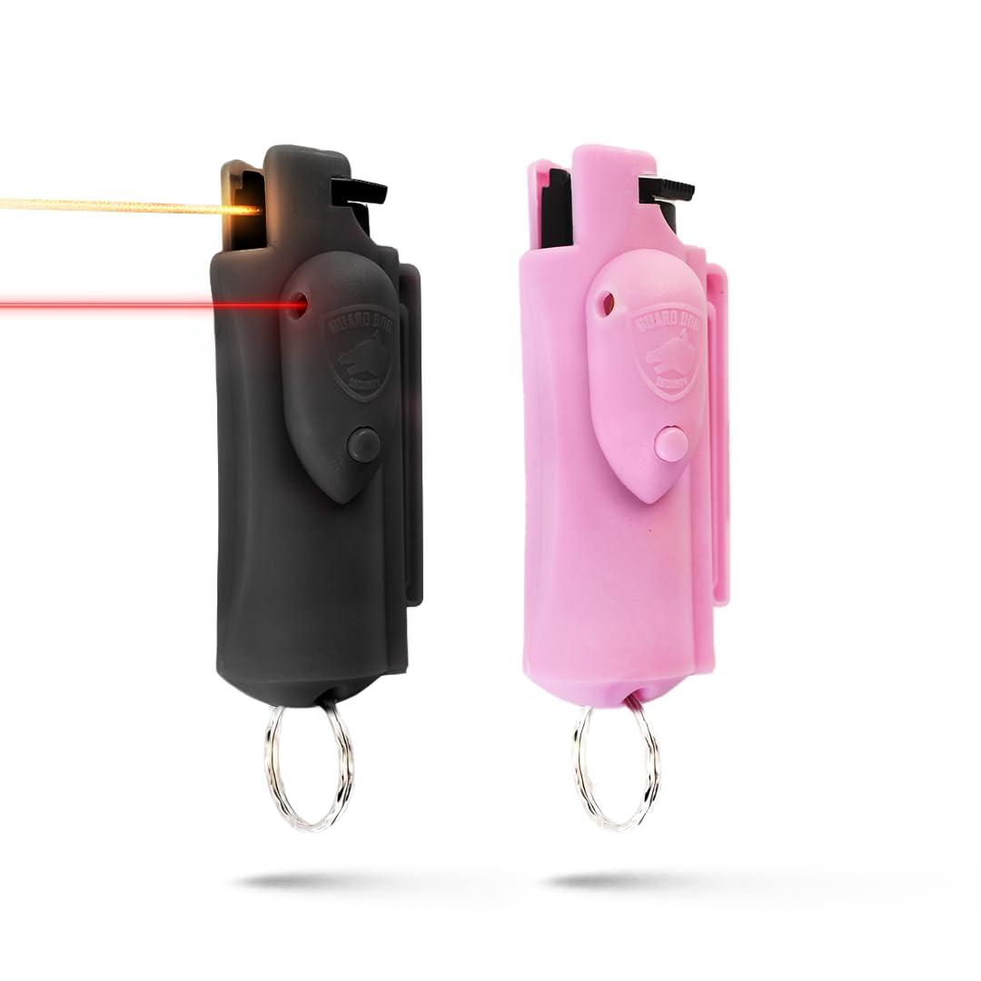 Guard Dog Security Pepper Spray Self Defense for Women, Men, OC Spray, AccuFire World’s Only Laser Sight Pepper Spray Keychain with Belt Clip for Quick Access, 16 Feet Range