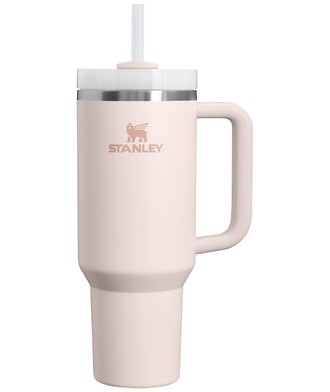 Stanley Quencher H2.0 Tumbler with Handle and Straw 40 oz | Flowstate 3-Position Lid | Cup Holder Compatible for Travel | Insulated Stainless Steel Cup | BPA-Free | Rose Quartz 2.0