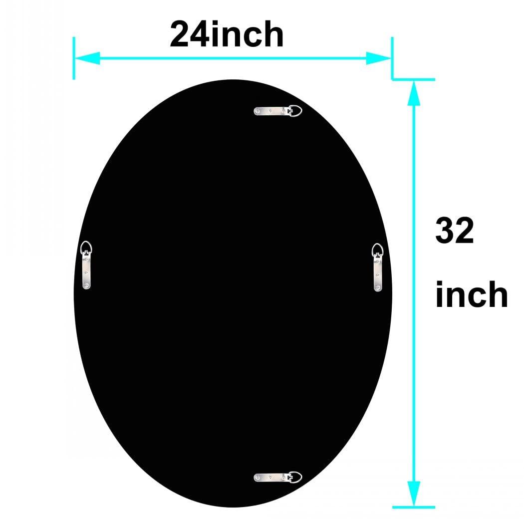 DMDFIRST Crystal Crushed Diamond Oval Shaped Silver Mirror Glam Bling for Wall Decoration 24x32x0.9inch Frameless Wall Hang Sparkly Glass Mirror Stunning Stylish Fashion Home Decor Decorative Mirror - Image 2