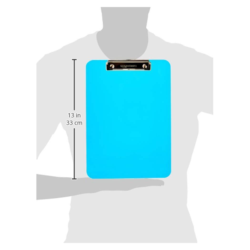 Amazon Basics Colorful, Sturdy, Lightweight Plastic Clipboards, Pack of 6, Letter Size, Assorted Colors - Image 3