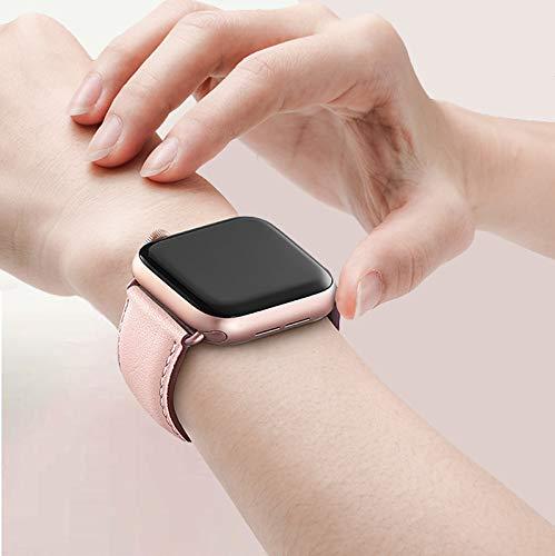 OMIU Leather Bands Compatible with Apple Watch Band 38mm 40mm 41mm 42mm 44mm 45mm 46mm 49mm, Genuine Leather Wristband Starp for iWatch SE Series 10 9 8 7 6 5 4 3 2 1 Ultra for Women Men - Image 9