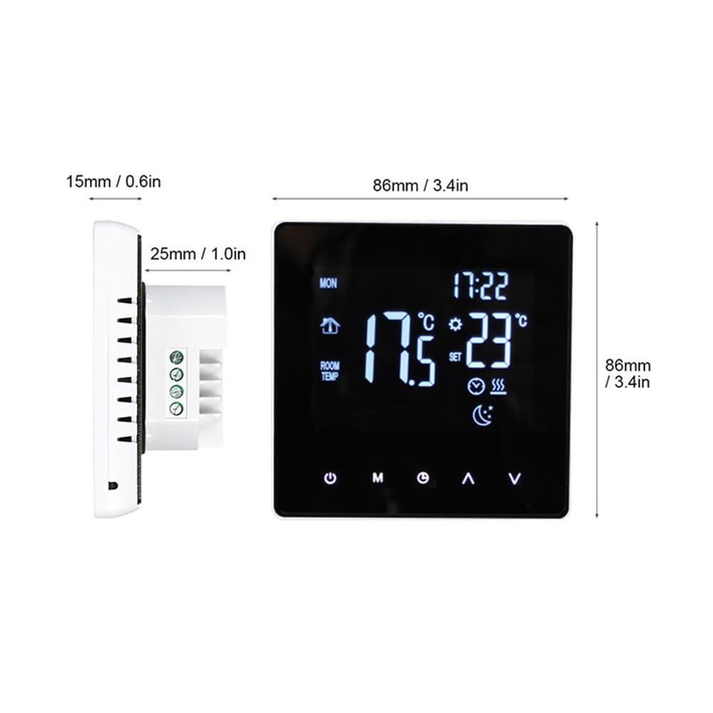 WOTAO Wi-Fi Smart Thermostat Temperature Controller for Electric Heating LCD Display Touch Screen Week Programmable App Control Underfloor Heating Thermostats for Home Office School Hotel - Image 2