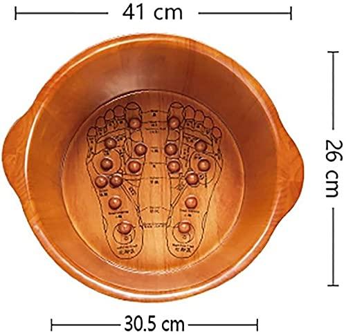 Wood Foot Bath Bucket Household Gift Wooden Foot Tub Thicken Foot Basin Wooden Bucket Foot Spa Tub for Soaking Feet Massager Foot Tub Health Foot Bath Foot Barrel Wooden Solid Wood Natural Household I - Image 2