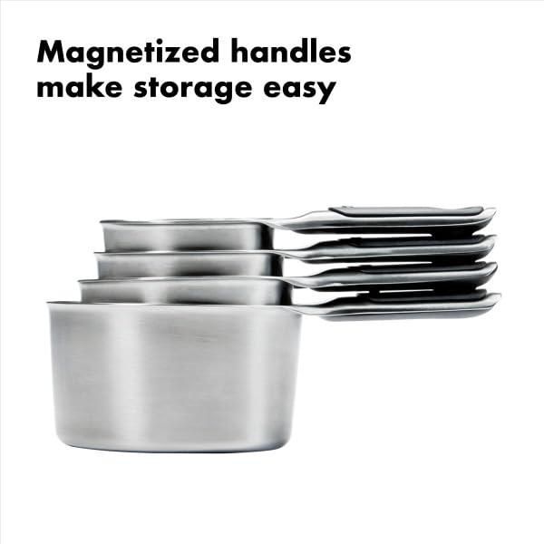 OXO Good Grips 4 Piece Stainless Steel Measuring Cups with Magnetic Snaps - Image 4
