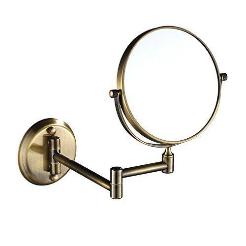 GURUN 8" Wall Mounted Makeup Mirror with 10X Magnification,Two-Sided Swivel Bathroom Mirror,Antique Satin Brass Finish M1306K(8in,10x) - Image 4