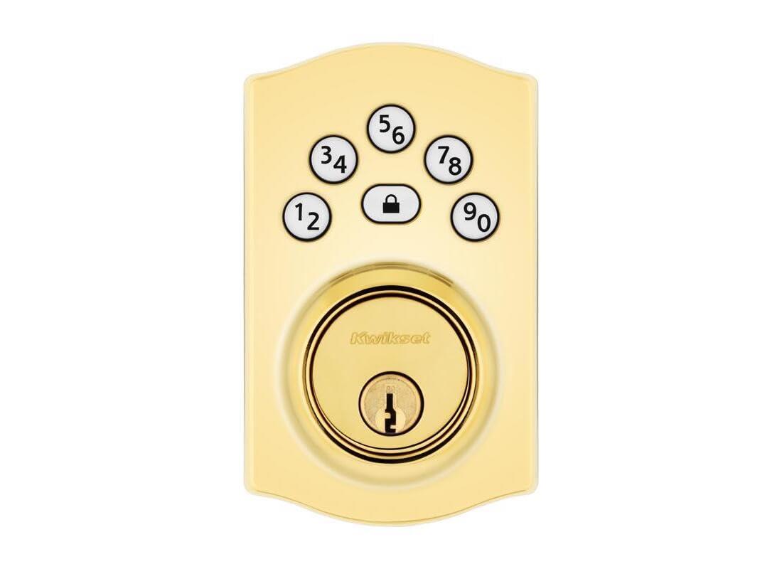 Kwikset 9240TRL-L03 Traditional Powerbolt Electronic SmartCode Deadbolt with RCAL Latch and RCS Strike Lifetime Brass Finish - Image 6