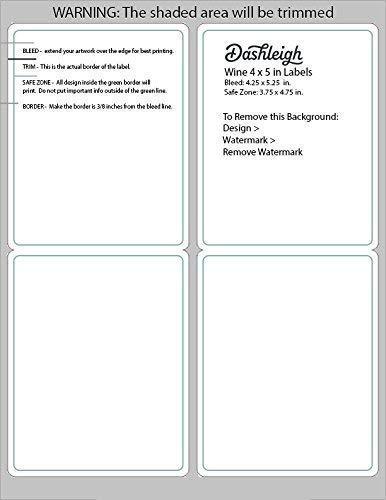 40 Large Wine Bottle White Vinyl Printable Labels, 4x5 inches, Weatherproof and Waterproof, fits Classic Bordeaux, Burgundy, and Champagne Bottles (4x5 inches, 40 Labels) - Image 7