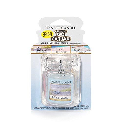 Yankee Candle Hanging Car Jar® Ultimate 3-Pack Air Fresheners Neutralizes Odors Up to 30 Days Includes: Beach Walk Pink Sands and Sun and Sand (Pack of 3) - Image 3