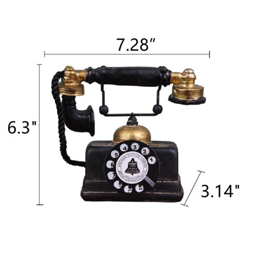 7 inch Creative Retro Telephones European Resin Rotary Dialing Telephone Decoration Cafe Bar Window Decorative Home Decoration Props (L: 7 1/4 inch X W: 3 1/8 inch X H: 6 1/4 inch) - Image 4