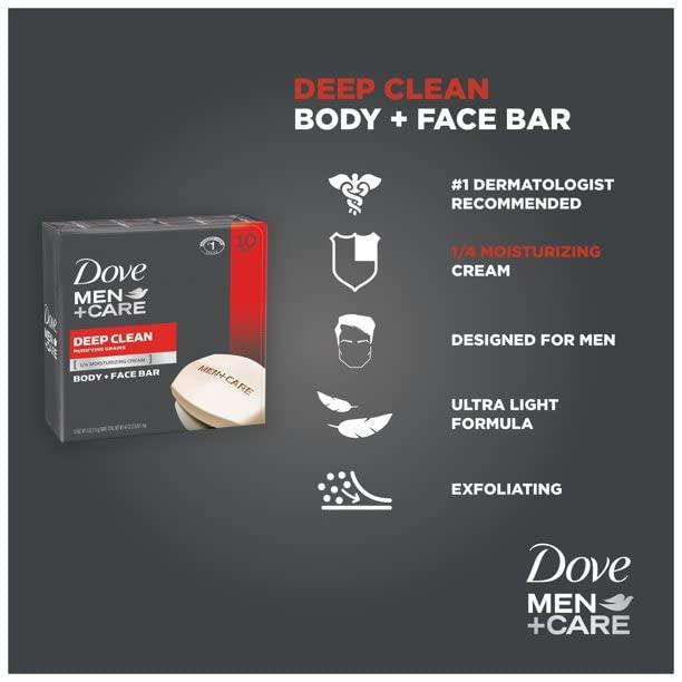 Dove Men+Care Men's Bar Soap More Moisturizing Than Bar Soap Deep Clean Soap Bar that Effectively Washes Away Bacteria, Nourishes Your Skin 3.75 oz 10 Bars - Image 4