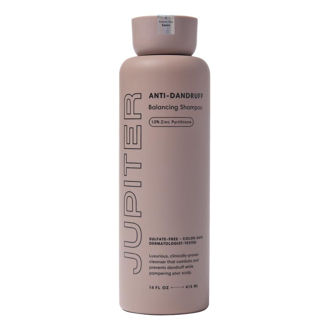Jupiter Anti-Dandruff Shampoo for Women and Men, Dermatologist-Tested 1% Zinc Pyrithione Formula for Flaky Scalp, Itchy Scalp, Oily Roots, Dry Scalp, Vegan, Sulfate-Free, Paraben-Free, 14 Fluid Ounces
