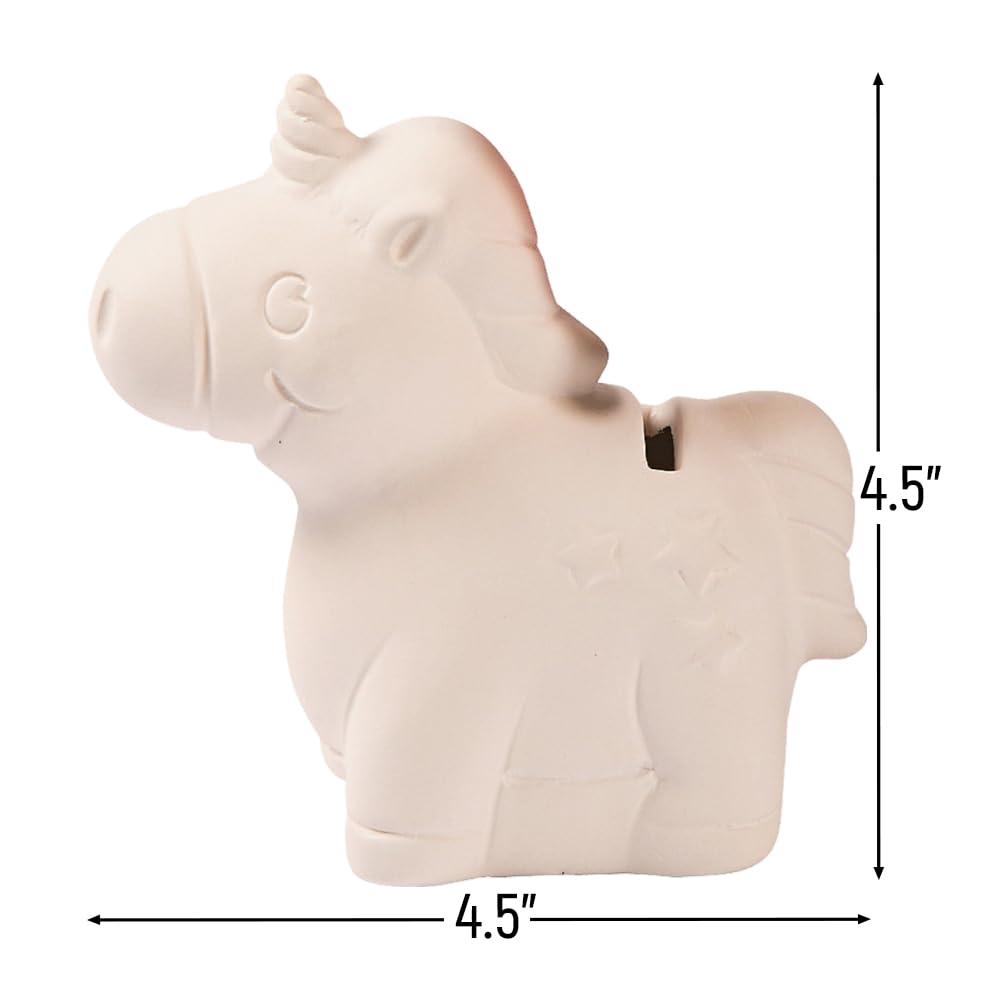 Fun Express DIY Ceramic Unicorn Bank, Set of 12 - Crafts for Kids and Party Activities - Image 3