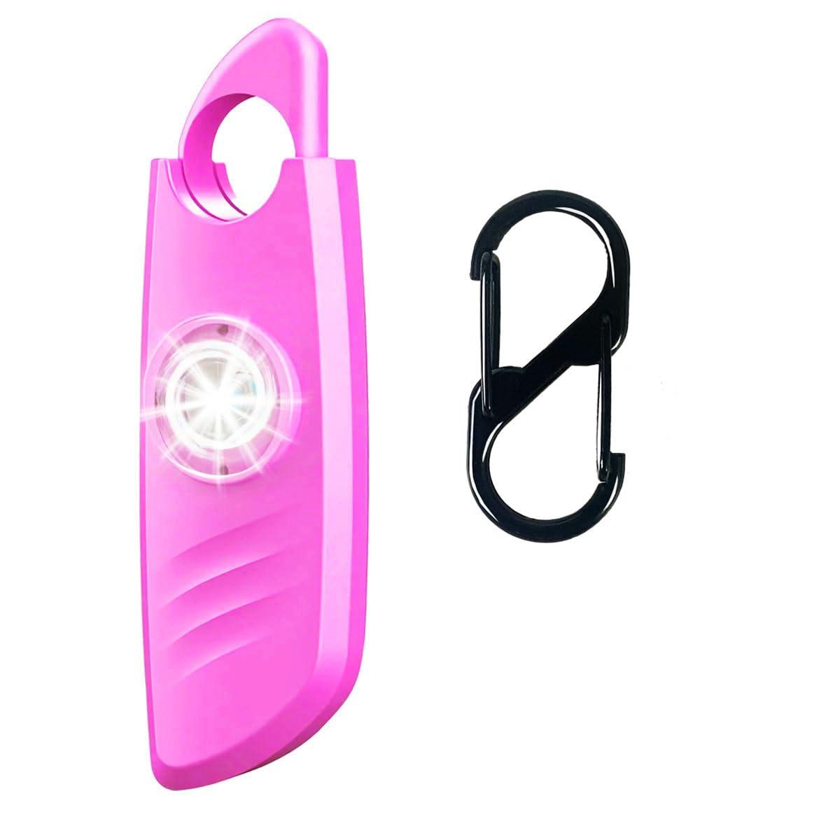 FA FIGHTART Personal Safety Alarm Siren for Women 140db Sound Strobe Light with Key Chain Devices for Women Men Pink