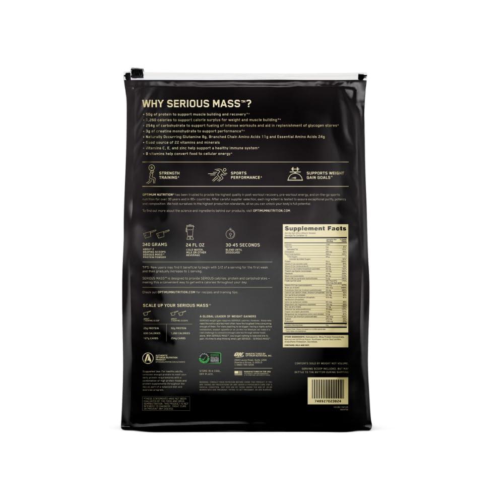 Optimum Nutrition Serious Mass, Weight Gainer Protein Powder with Creatine - Image 9