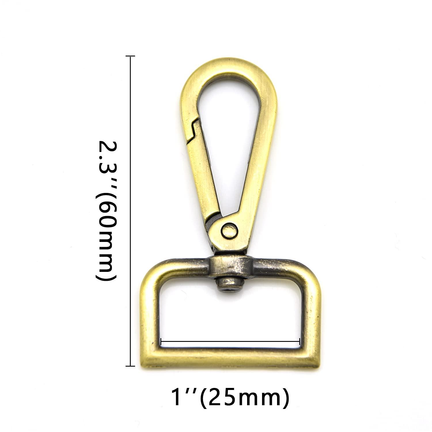 MELORDY 15 Pcs Metal Swivel Lobster Clasp Claw Push Gate Snap Hooks for DIY Crafts Keychain Purse Handbag Making (Brass,1 inch) - Image 2