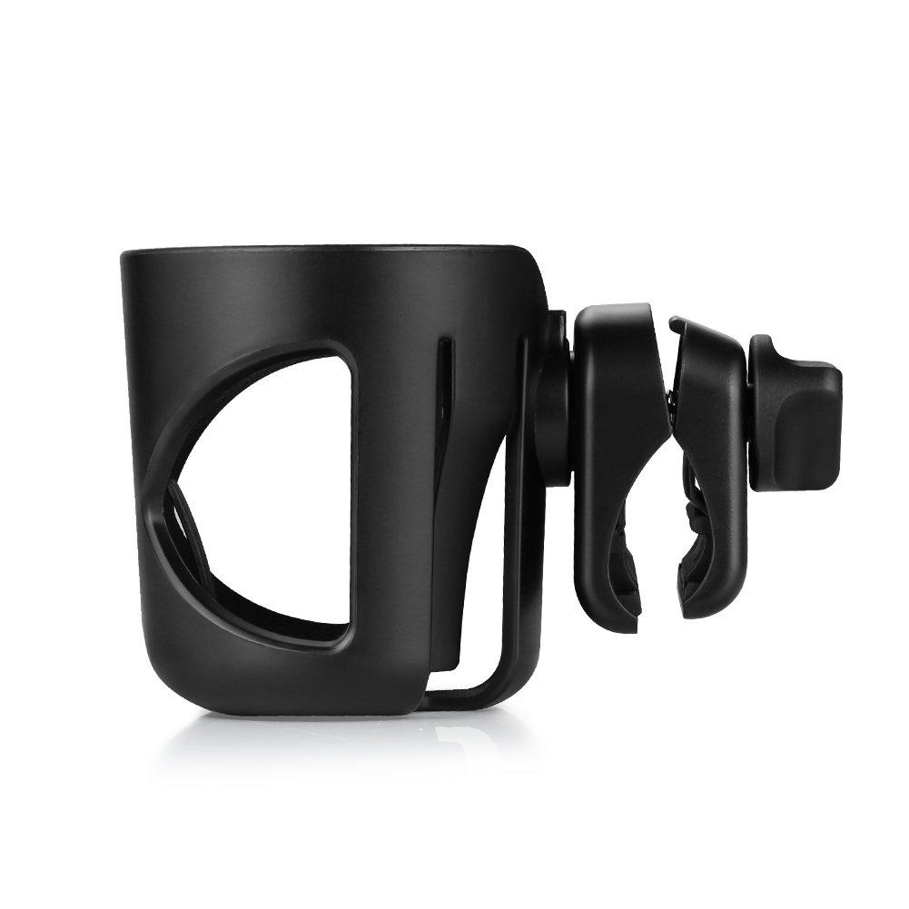 Accmor Stroller Cup Holder, Universal Cup Holder, 360° Rotatable Large Caliber Designed Bottle Cage for Bike, Stroller, Wheelchair, Walker, Scooter, Black - Image 3