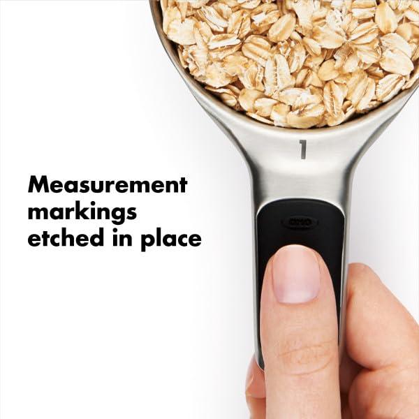 OXO Good Grips 4 Piece Stainless Steel Measuring Cups with Magnetic Snaps - Image 6