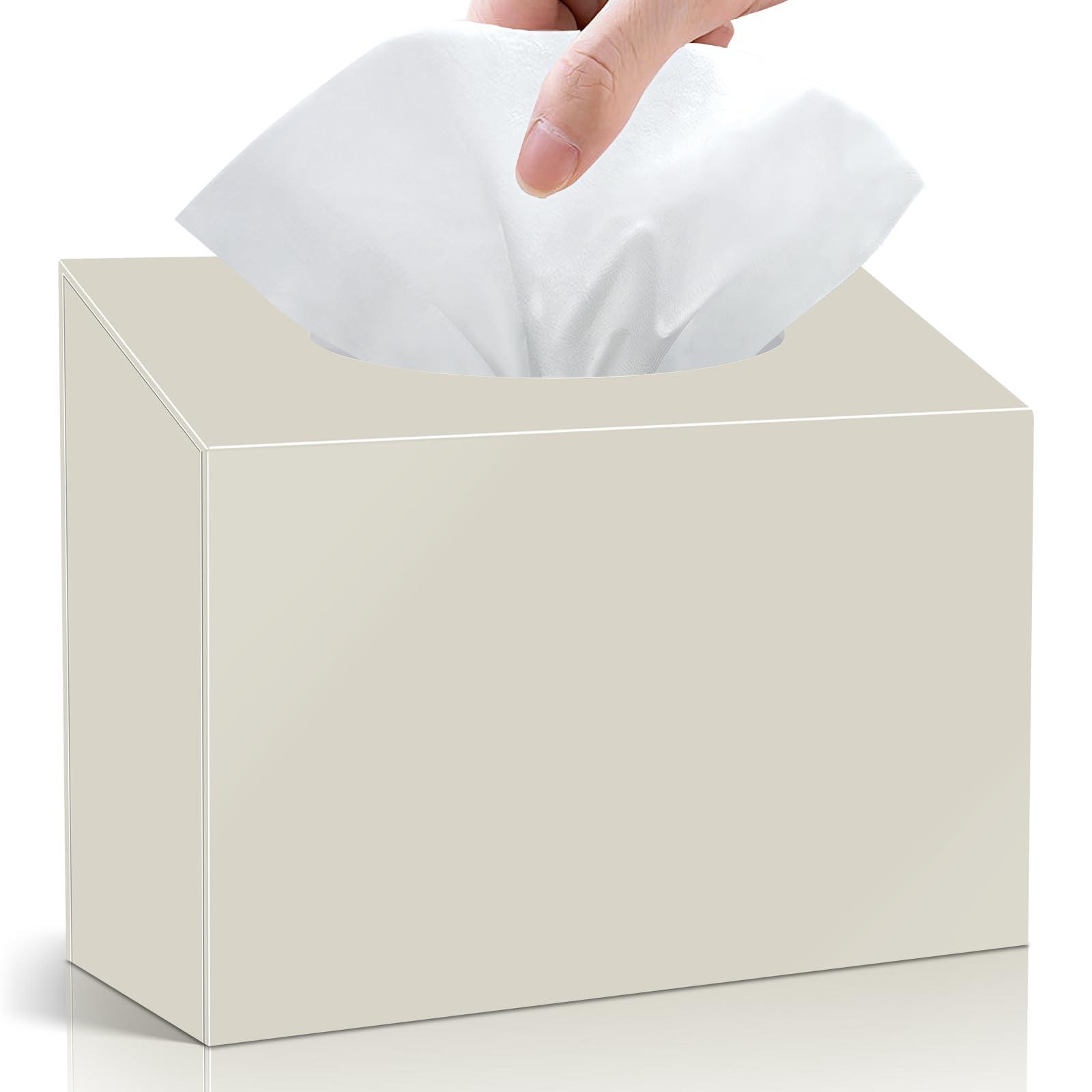 Acrylic Hand Towel Box Cover Compatible with Kleenex Disposable Hand Towels Wall-Mounted Paper Towel Dispenser Suitable for Tabletop, Bathroom, Car, and Office Use (Beige)