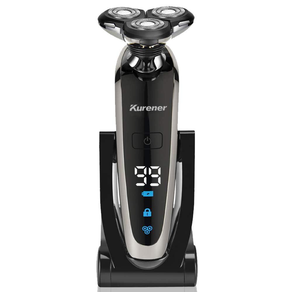 Kurener Electric Shaver Razor for Men Rechargeable 100% Waterproof Rotary for Shaving with Nose Trimmer Sideburns Trimmer Face Cleaning Brush - Image 6