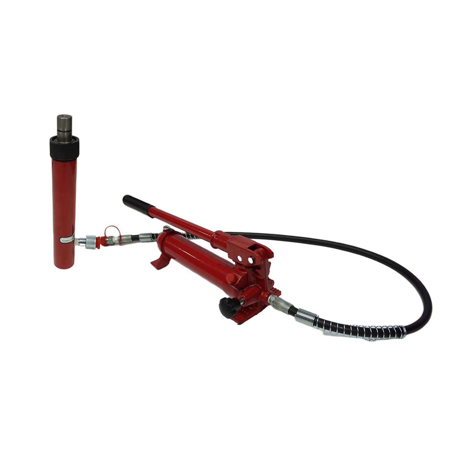 TROPOW 10 Ton Porta Power Kit - 15-pcs Hydraulic Ram, Auto Body Frame Repair, 20,000 lbs Capacity, Carrying Case, Red - Image 4